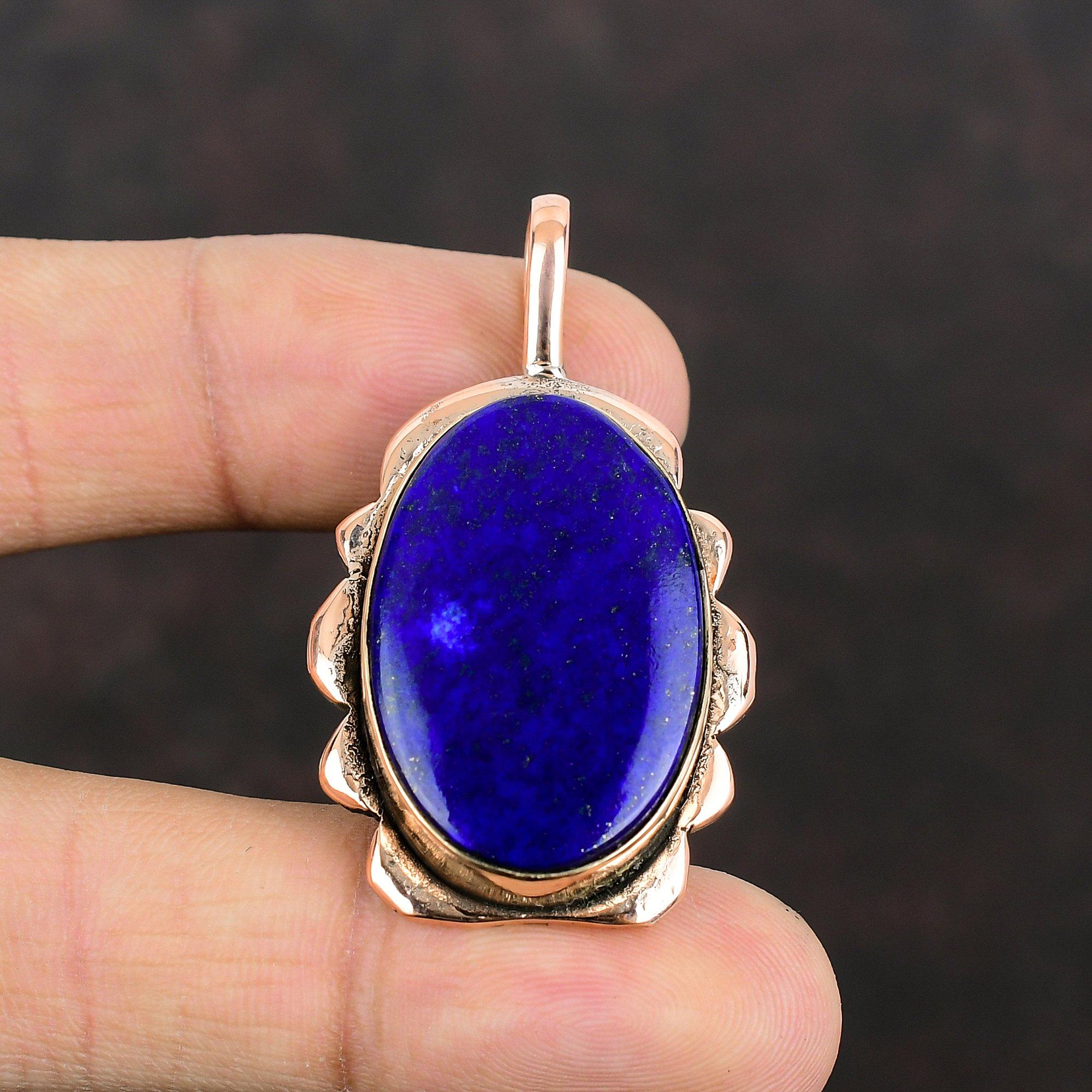 Pendentif Lapis Lazuli Pendentif Cuivre Pendentif Pierre Gemme Naturelle Bijoux Lapis Lazuli Bijoux en Cuivre Fait Main Cadeaux de Mariage Pendentif Meilleur Design