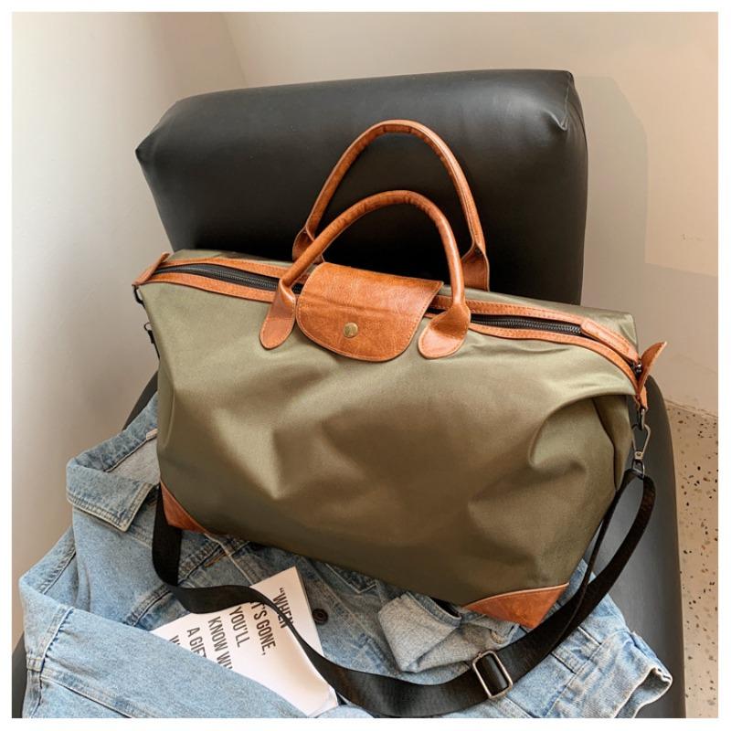 Fashion Color Block Short Trip Travel Bag Confortable Nylon Large Capacity Luggage Bag Lightweight Swimming Fitness Bag Simple Daily Outgoing Handbags