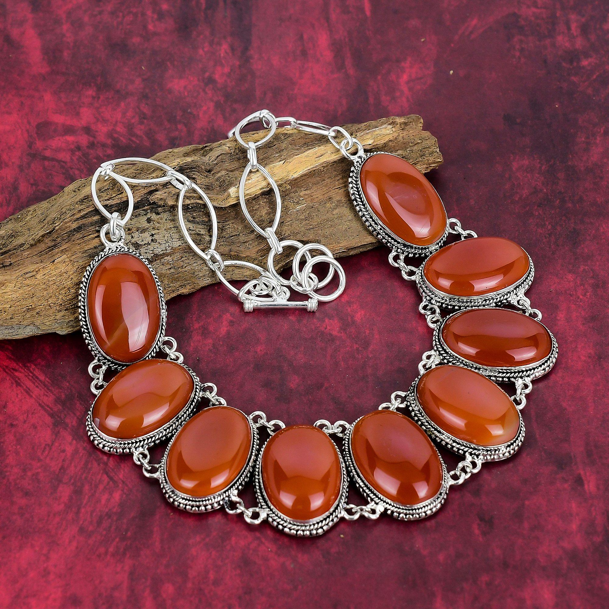 Carnelian Rough Necklace, Natural Gemstone 925 Solid Sterling Silver Necklace, Handmade Jewelry, Birthday And Anniversary Gift For Her