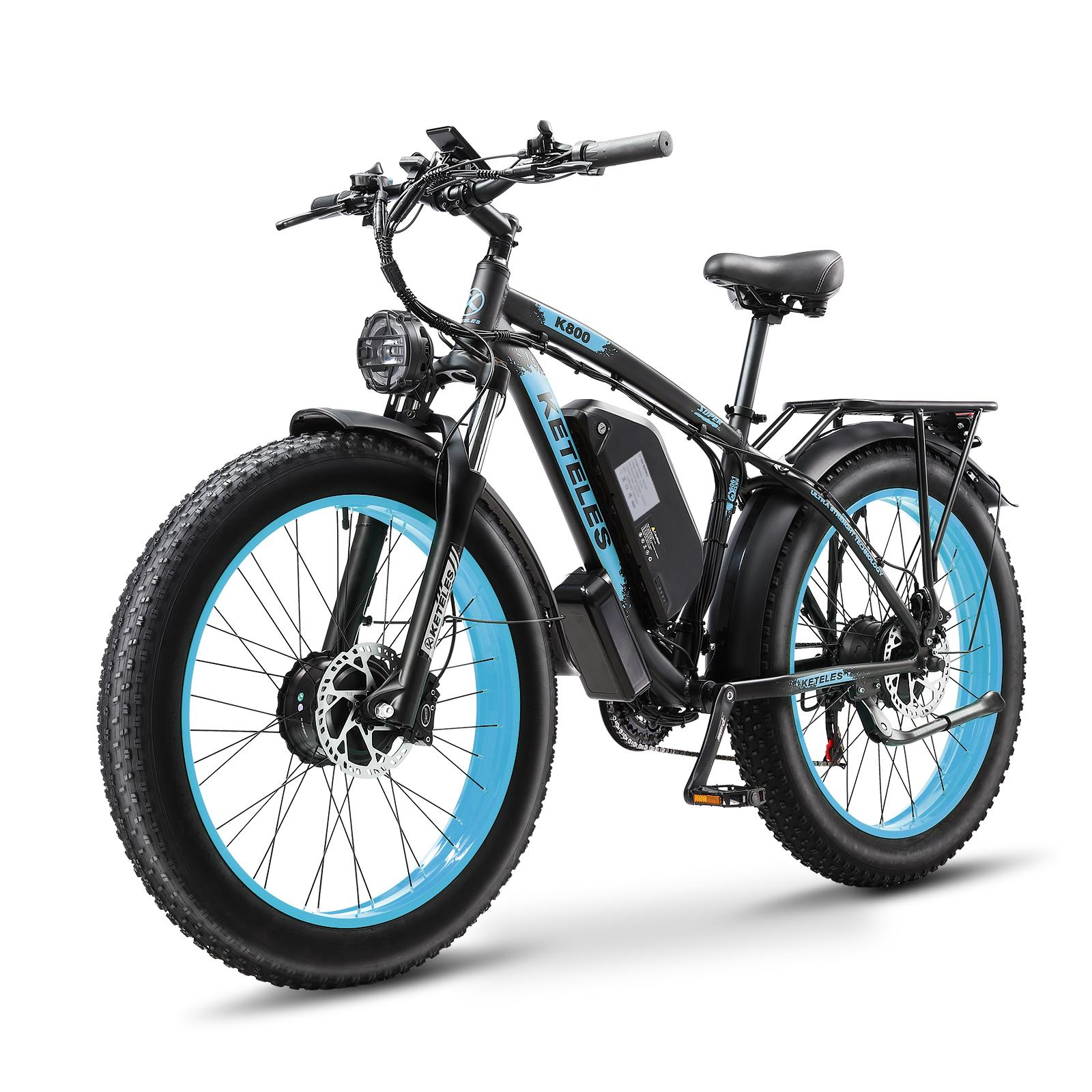 KETELES K800 Electric Bike 2000W Powerful Dual Motor 48V 23AH Battery 26*4.0 Fat Tire Bicycle Hydraulic Brake Mountain Ebike