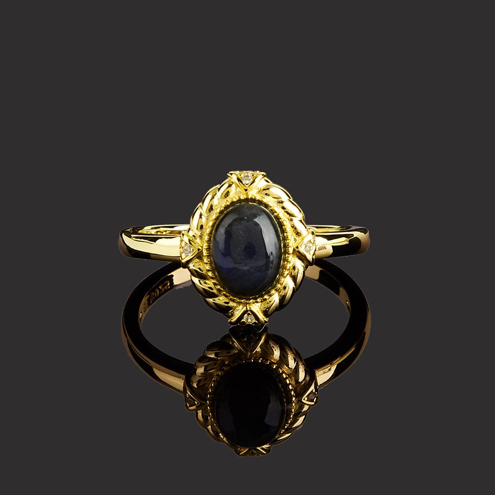 Beautiful 925 Sterling Silver Women's Ring Natural Labradorite Oval 6*8mm Gemstones Fine Jewelry for Birthday Gifts