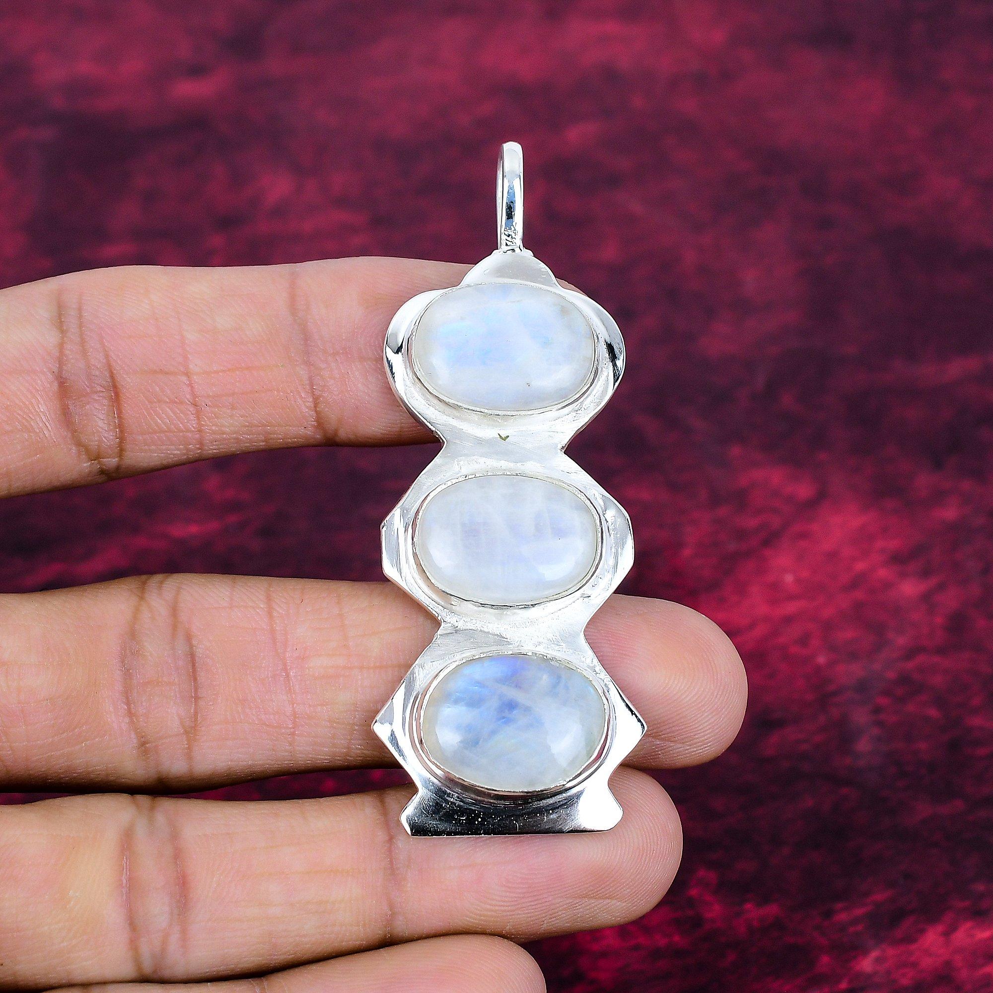 Rainbow Moonstone Pendant Gemstone Jewelry, 925 Solid Sterling Silver Pendant, Handmade Beautiful Jewelry Pendant
