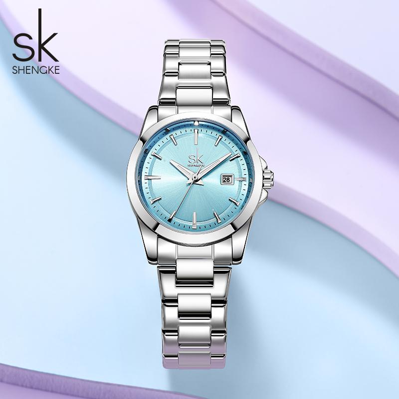 SHENGKE Nuovo Arrivo Orologi da Calendario da Donna Stile Moda Orologi da Polso al Quarzo da Donna Marchio Top Orologio Migliori Regali da Donna