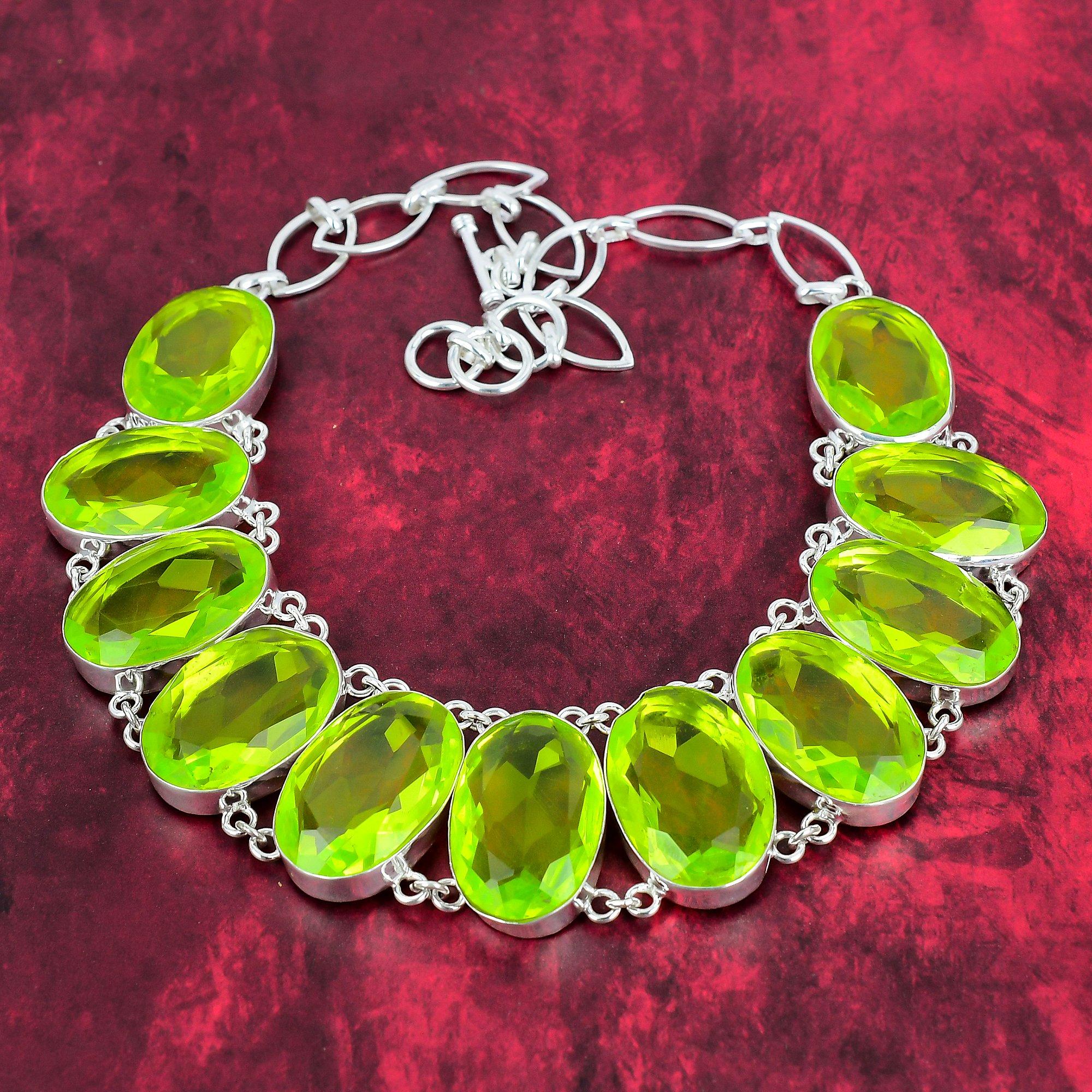 Wonderful Faceted Lemon Topaz Necklace, 925 Solid Sterling Silver Necklace, Gemstone Handmade Jewelry Necklace