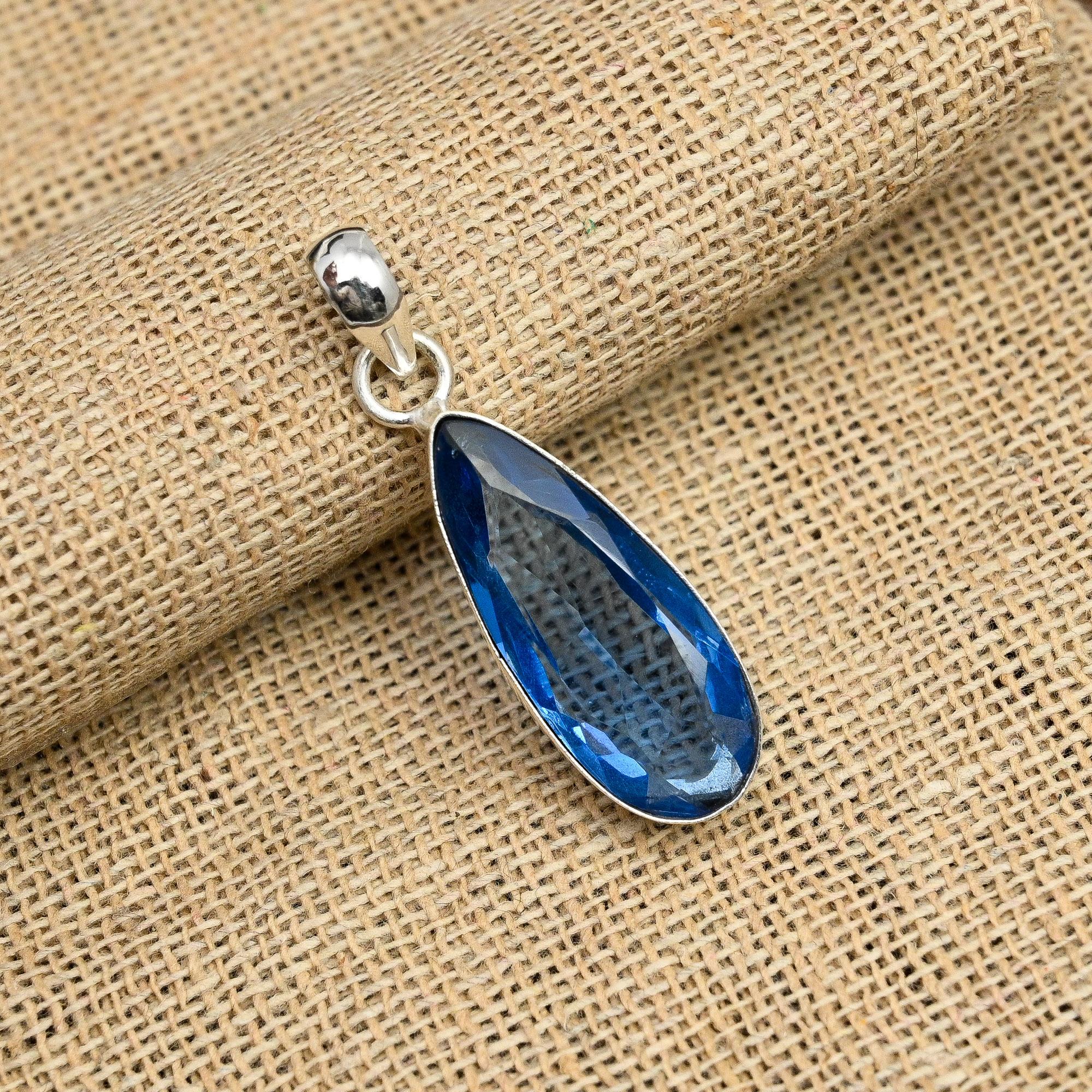 Ładny tanzanit kamień szlachetny ręcznie robiony 925 srebro biżuteria piękny wisiorek dla niej