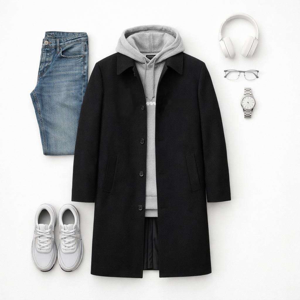 Men Woolen Coat Autumn Man Wool Blend Overcoat Winter Wool Long Jacket Pea Coat Long Coat
