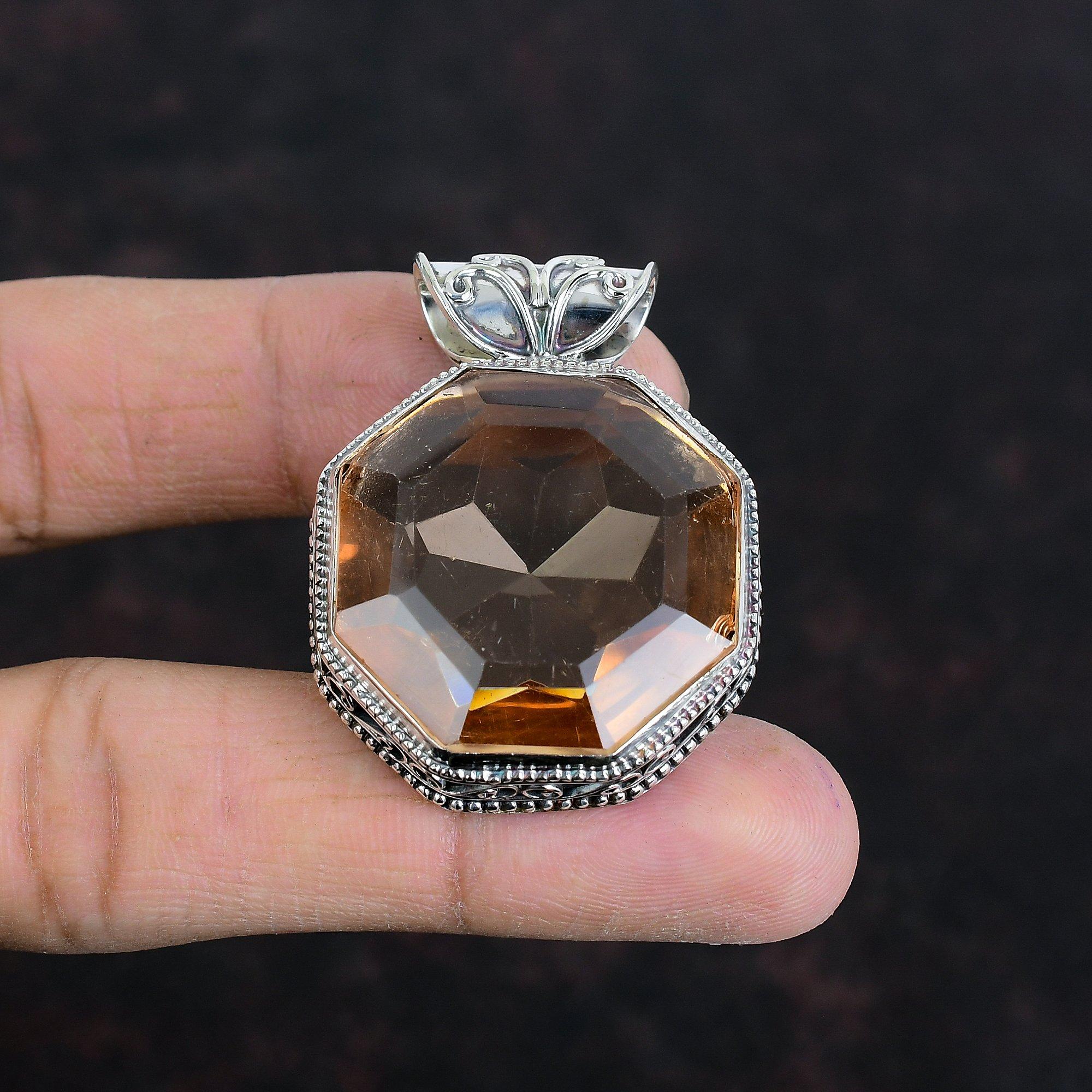Faceted Morganite Pendant Gemstone Vintage Pendant 925 Sterling Silver Pendant Handmade Pendant Very Pretty Morganite Jewelry Gifts For Her