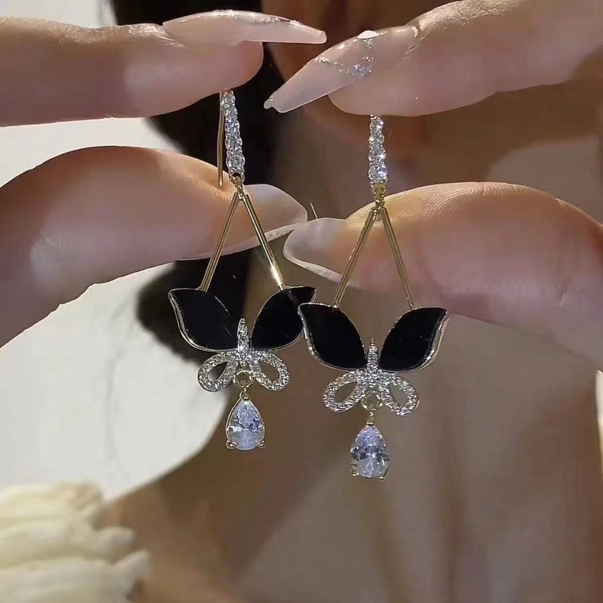 Sweet Design Butterfly Drop Earrings for Women