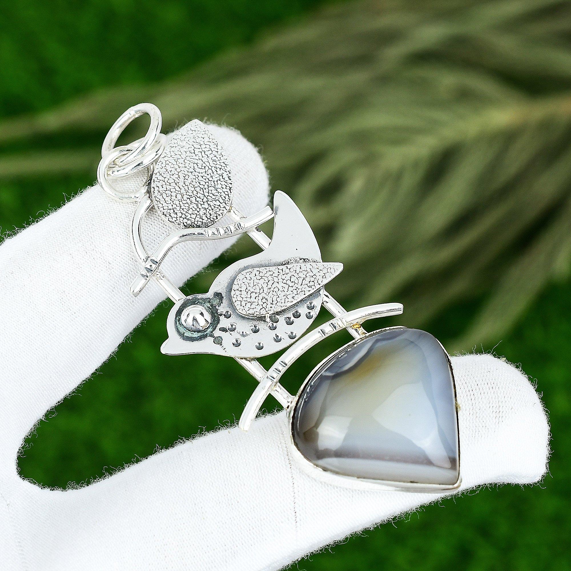 Birne Sardonyx Stein Sterlingsilber Jubiläum Mutter Lünette Verlobungsanhänger