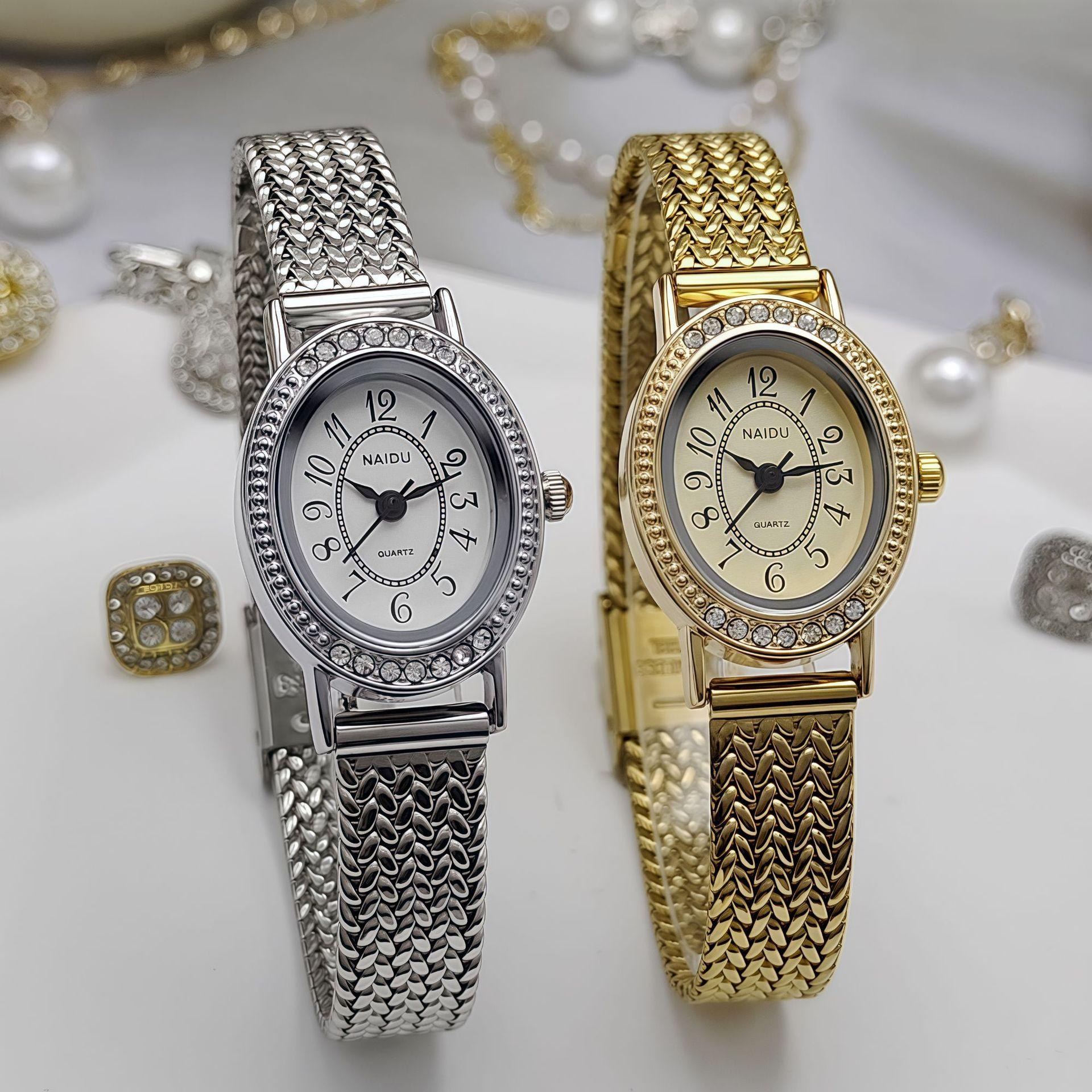 Retro Braided Stainless Steel Mesh Strap Bohemian Style Women's Quartz Watch