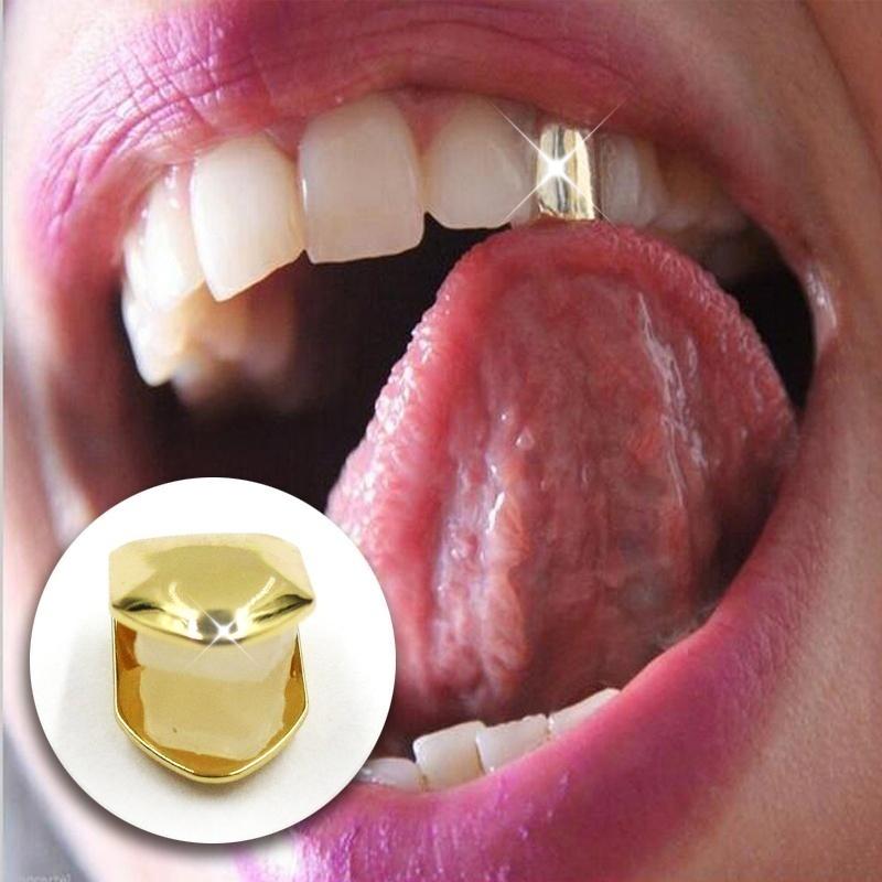 Silver Plaqué Hip Hop Dents Écart Cristal Grillots Punk Dents Casquettes Cosplay Fête Dent Dent Rappeur Drôle Bijoux Cadeau