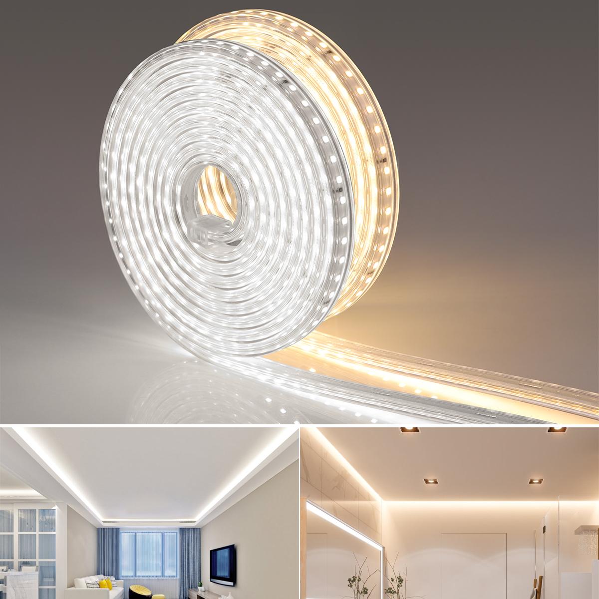 220V LED Strip Light 2835 SMD Waterproof LED Diode Tape EU Plug 120LEDs/M 1-10M DIY Garland Backlight Kitchen Cabinet Lamp