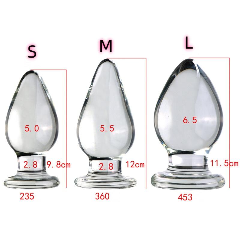 VaHppy Glass Anal Plugs 500g 6.5cm Anal Sex Toys Masturbator Gay Extension Training Lesbian Novelty shape style Adult Products SM BDSM