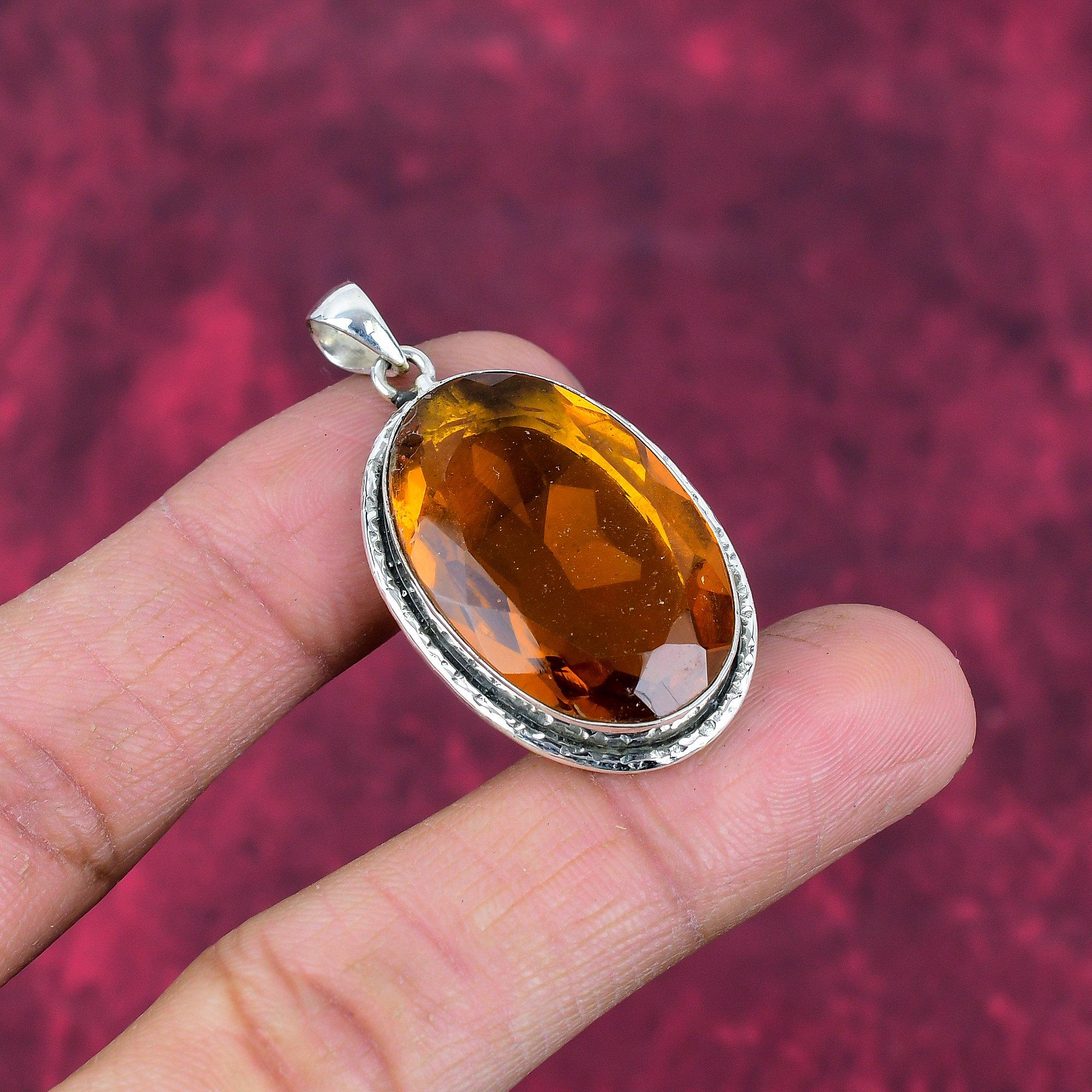 Honey Topaz Pendant, 925 Solid Sterling Silver Pendant, Handmade Gemstone Jewelry, Gifts For Wife Brand New Pendant