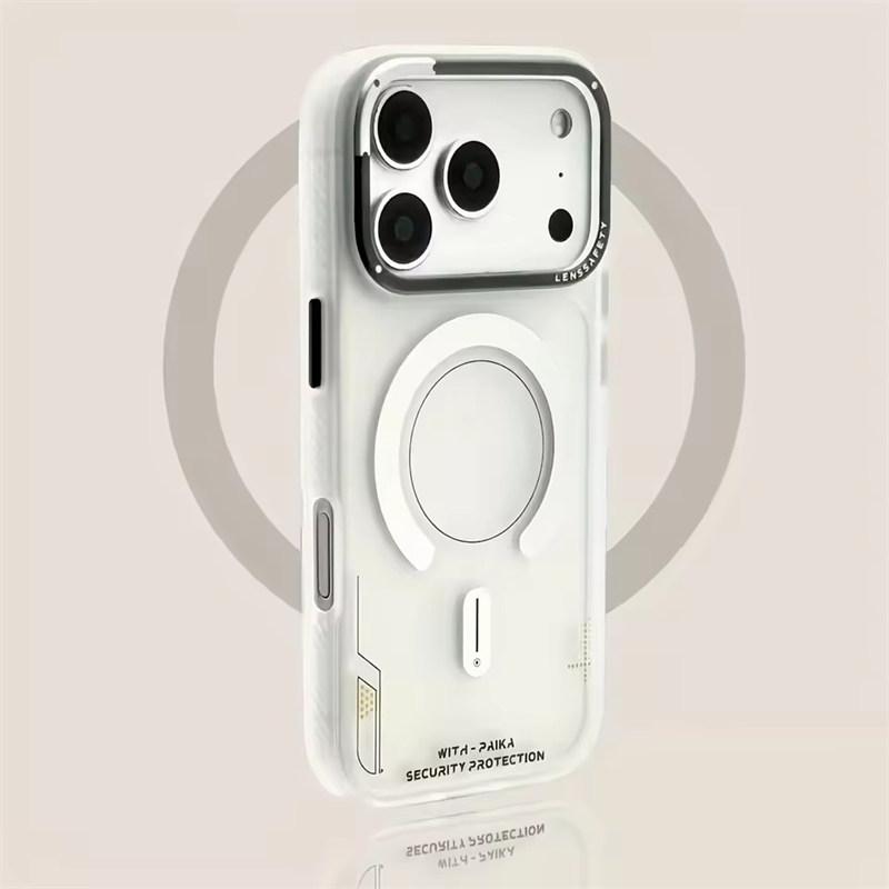 Luxury New Magnetic Sandblasted Semi Transparent Case for IPhone 17 Air 16 15 14 13 Pro Max Lens Protection Shockproof Cover