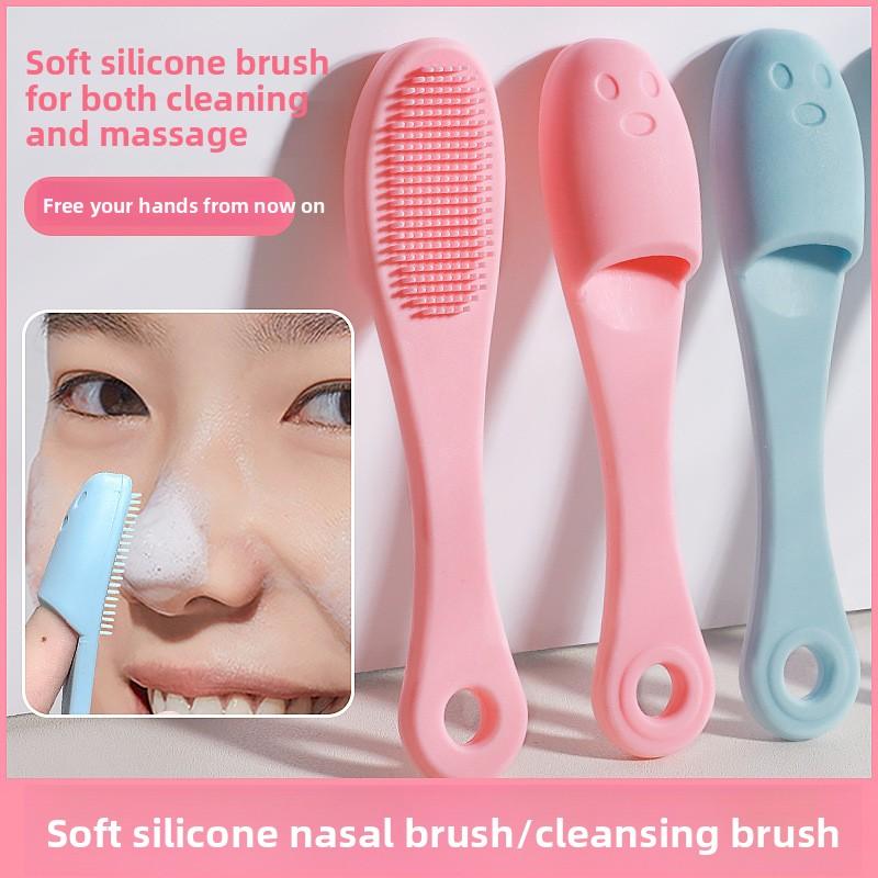 Mini Silikon Mitesser Akne Reinigungsbürste Weiche Haare Make-up Pinsel Schönheit Gesichtsreinigung Nasenporen Bürste Reinigung Fingerlinge