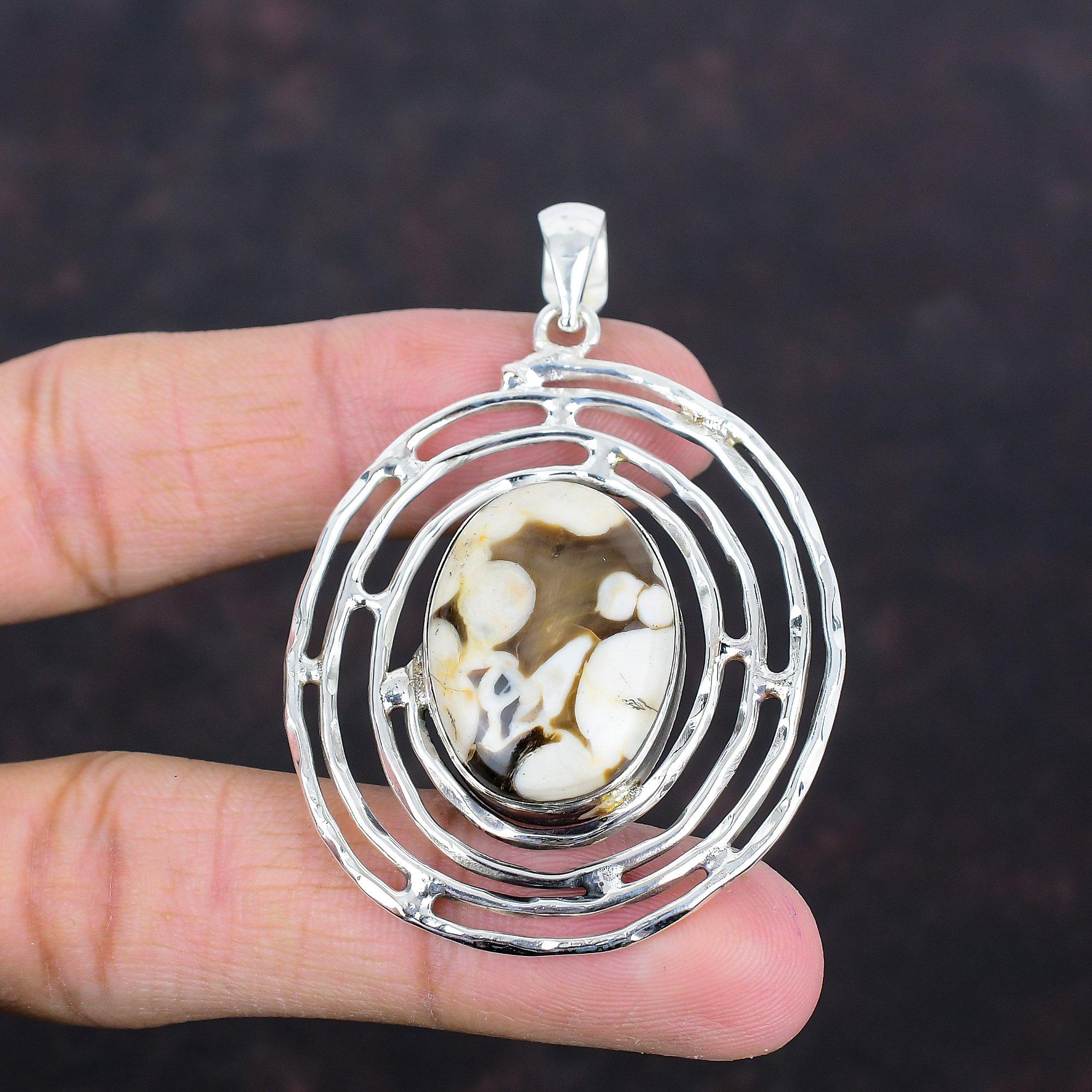 Peanut Wood Jasper Pendant Handmade Pendant Gemstone Unique Jewelry 925 Sterling Silver Pendant Women Pendant Gifts For Mom Designer Jewelry