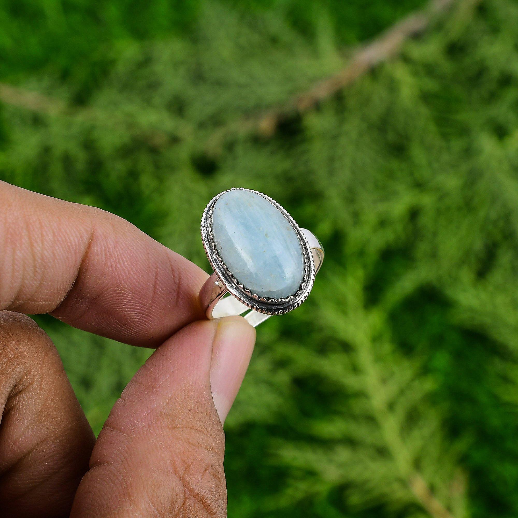 Mothers Day Sale Natural Amazonite 925 Sterling Silver Multi Stone Ring Jewelry
