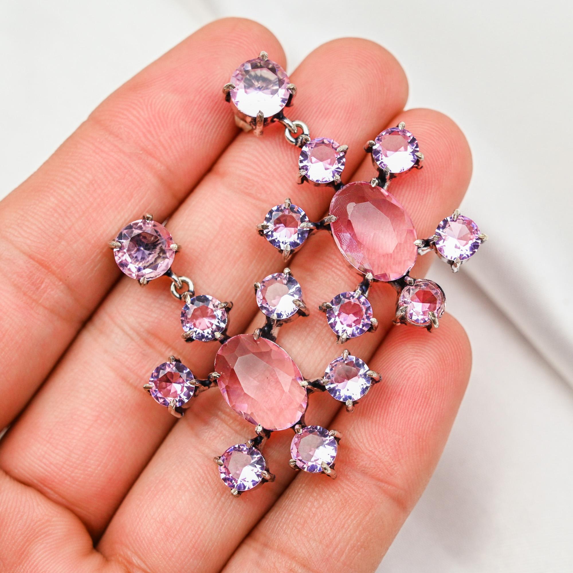 Pink Kunzite Earrings Gemstone Jewelry, 925 Solid Sterling Silver Earrings, Handmade Jewelry Birthstone Earrings, Gift For Him