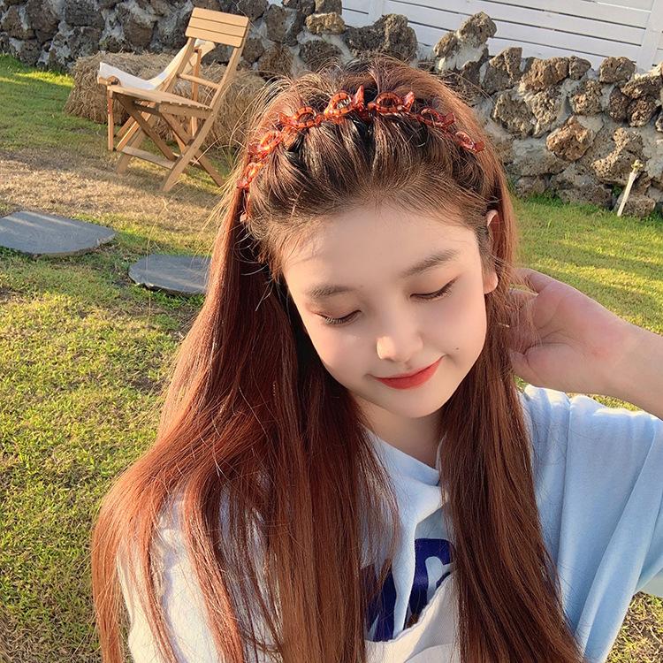 Retro Braided Headband Small Clip Clip Bangs Fixed Artifact Multi-layer Hollow Braided Headband Net Celebrity Hairpin Top Clip Hairpin