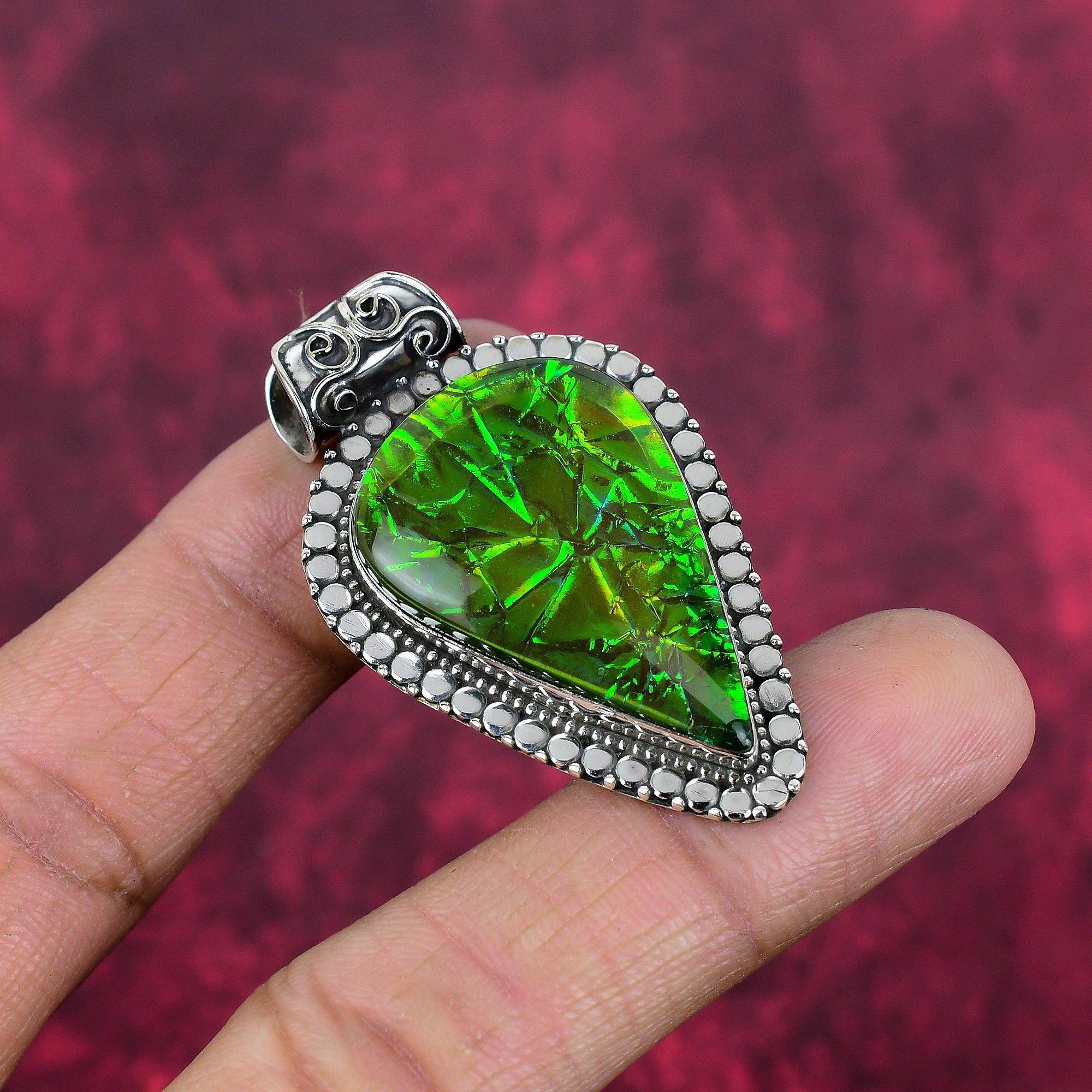 Australian Triplet Opal 925 Solid Sterling Silver Pendant, Handmade Gemstone Jewelry Pendant Gift For Birthday