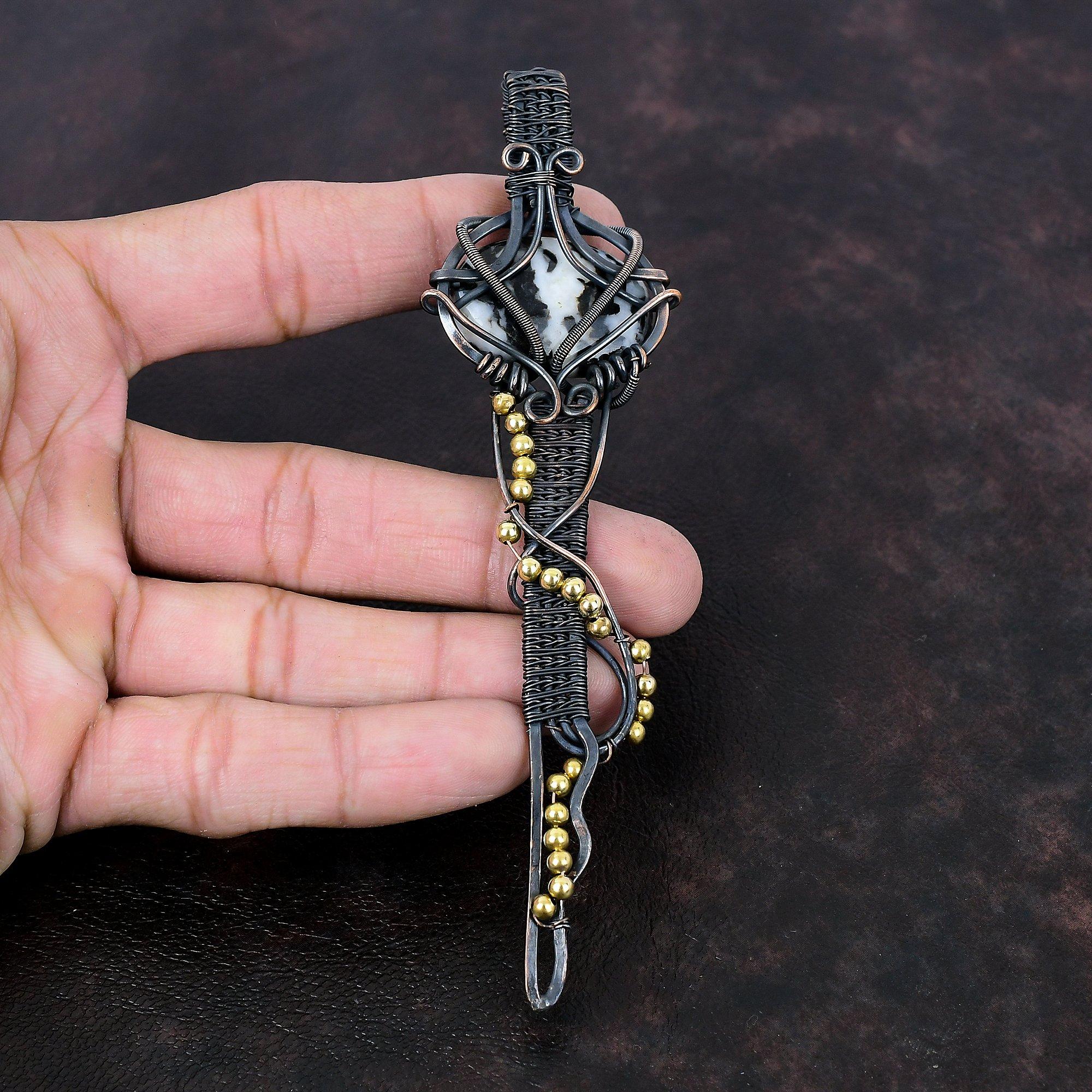 Weißer Büffel Türkis Anhänger Kupferdraht umwickelter Anhänger Handgefertigter Anhänger Kupferschmuck Edelsteinanhänger Einzigartiger Schlüssel Schmuck Geschenk für Sie