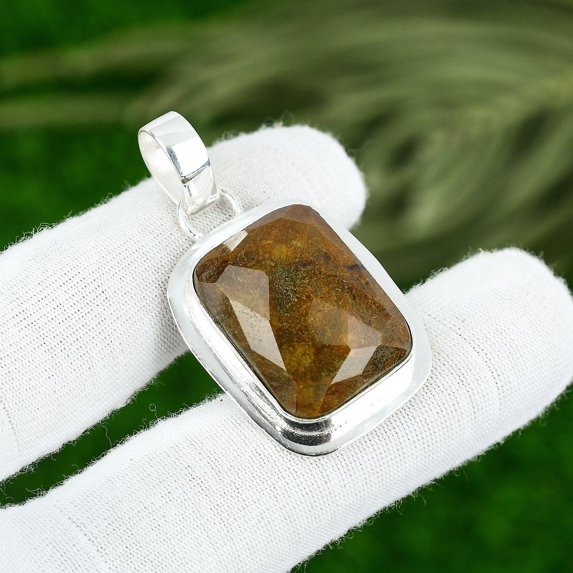 Memorial Day Deal 925 Sterling Silver Seame Agate Gemstone Mother Boho Pendant