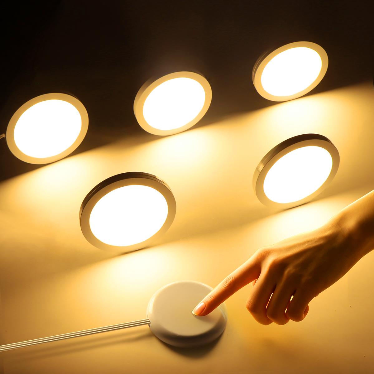 Luci Notturne LED Sottopensile da Cucina Ultrasottili Adesive Lampada da Soffitto Tattile Dimmerabile Per Armadio, Mensola Espositiva, Illuminazione Dispensa
