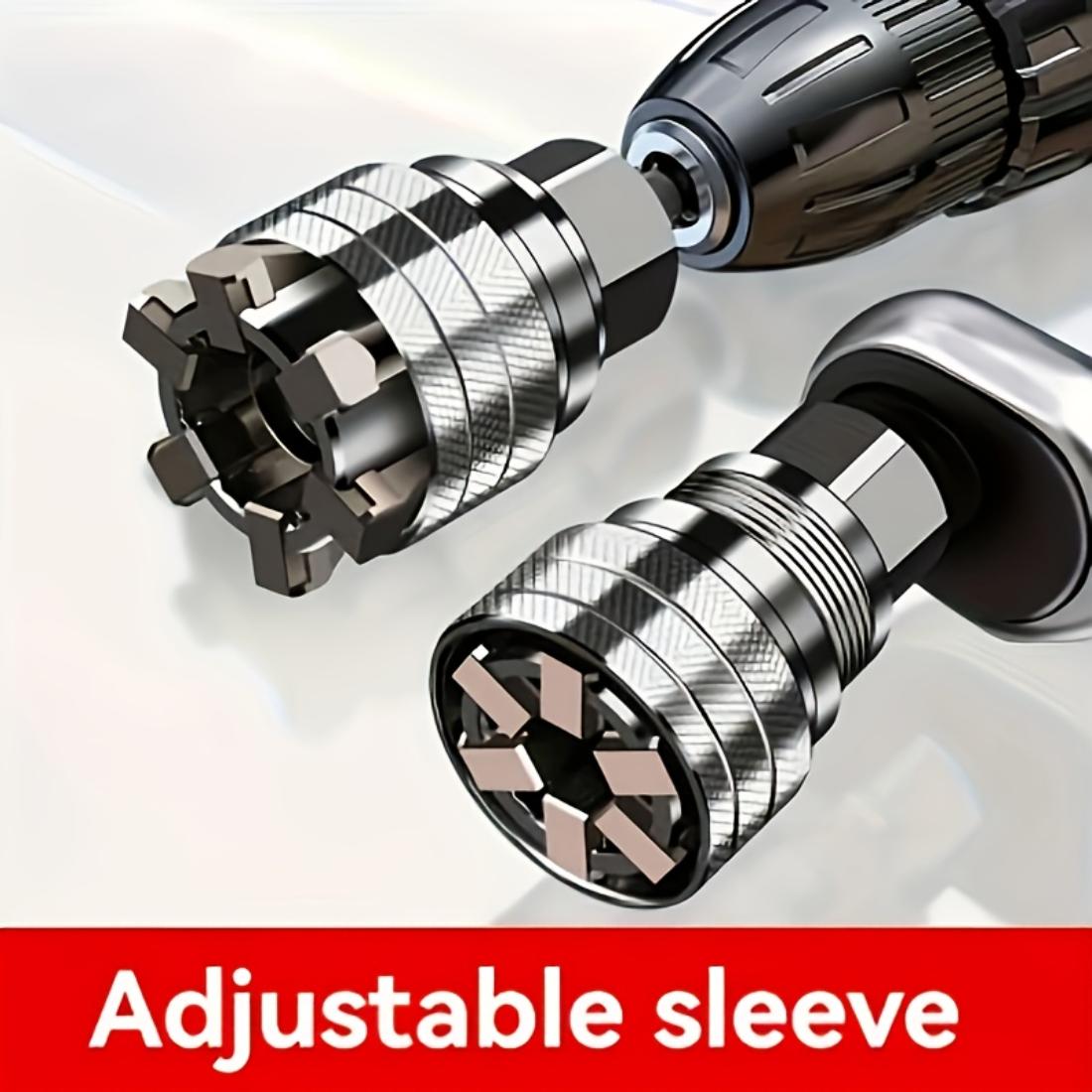 Adjustable Universal Socket Wrench Adapter, Fits 10-19mm Nuts & Bolts, Compatible With 3/8 Drive Ratchet And Electric Drill Tool