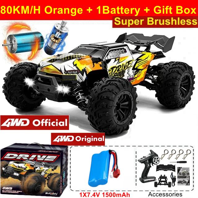 16101 Pro 1:16 75KM/H 4WD RC Car With LED Light 2.4G Remote Control Cars High Speed Drift Monster Truck for Children Gift