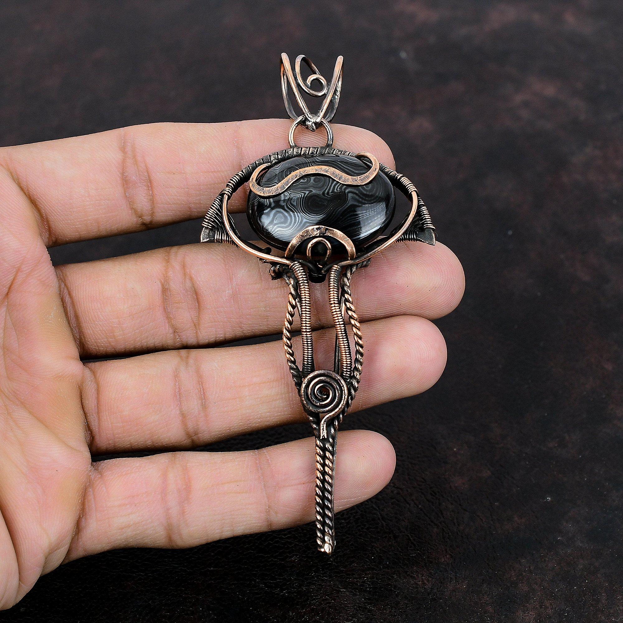 Psilomelane Pendant Copper Wire Wrapped Jewelry Gemstone Pendant Brand New Copper Pendant Handmade Jewelry Designer Pendant Gift For Mother