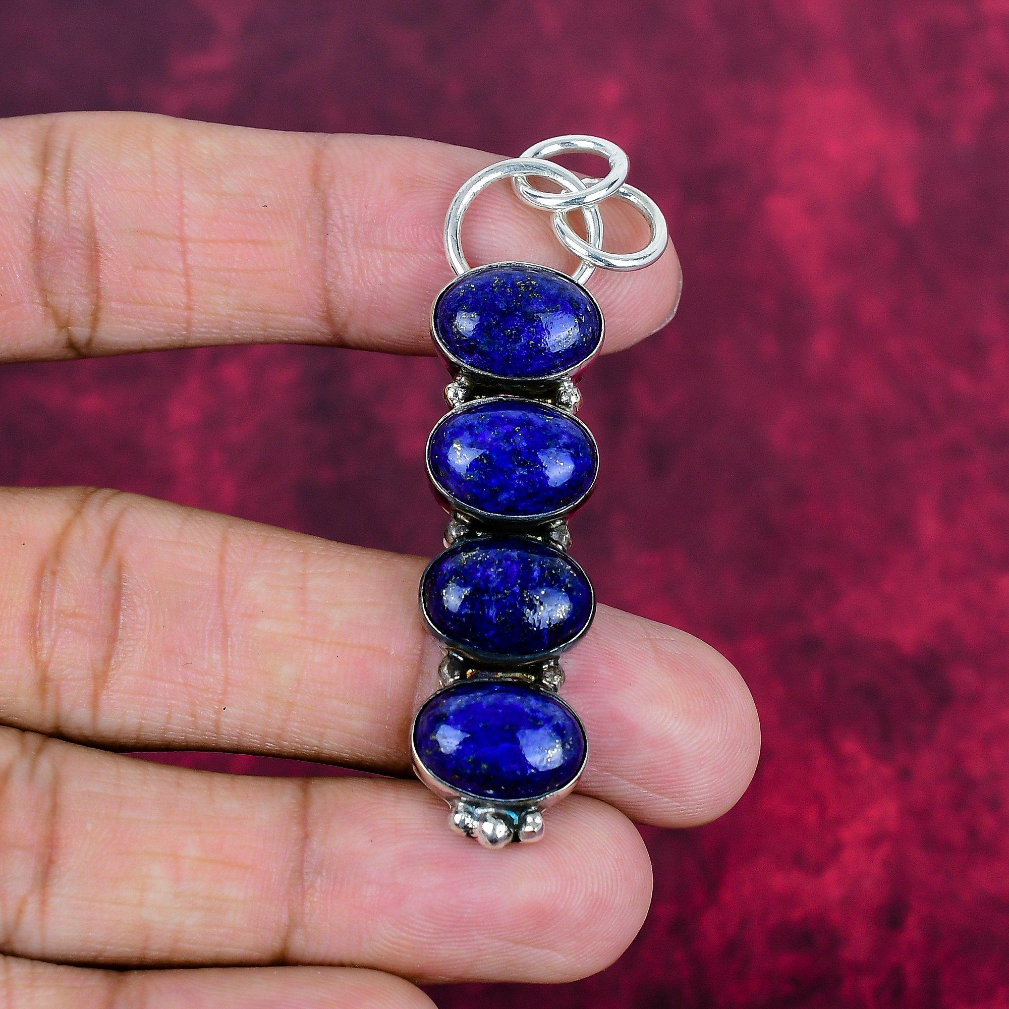 Lapis Lazuli Pendant Handmade Gemstone Jewelry, 925 Solid Sterling Silver Pendant ,Unique Design Jewelry Pendant