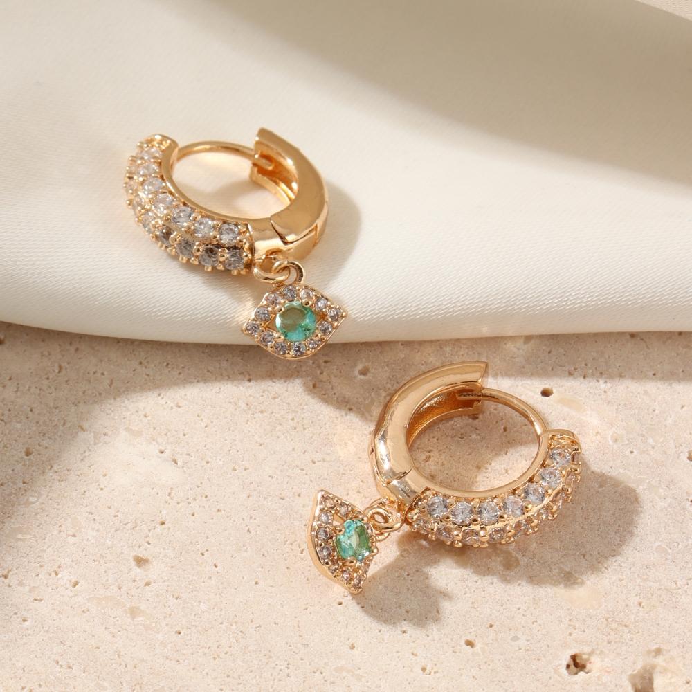 Fashion Eye Dangle Earrings for Women Cubic Zirconia Daily Jewelry Party Accessories