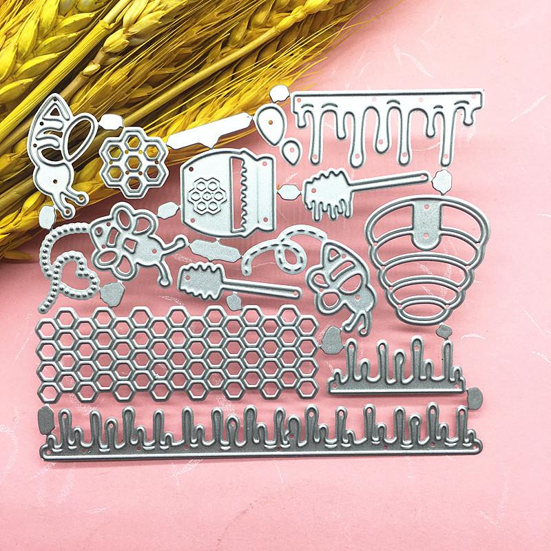 Busy Bees and Honey Patterns Scrapbooking Craft Stanze 3D DIY Festival Kartenherstellung