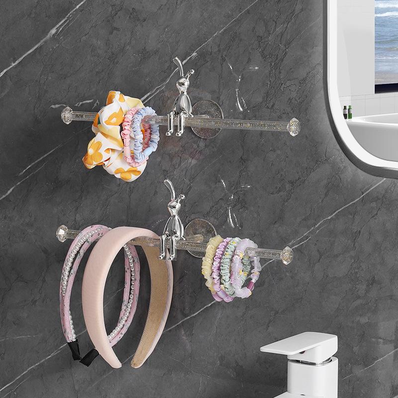 1PCS Transparent Multi-purpose Hook Dressing Table Hair Hoop Accessories Small Object Hanger Household Seamless Multi-function Hook
