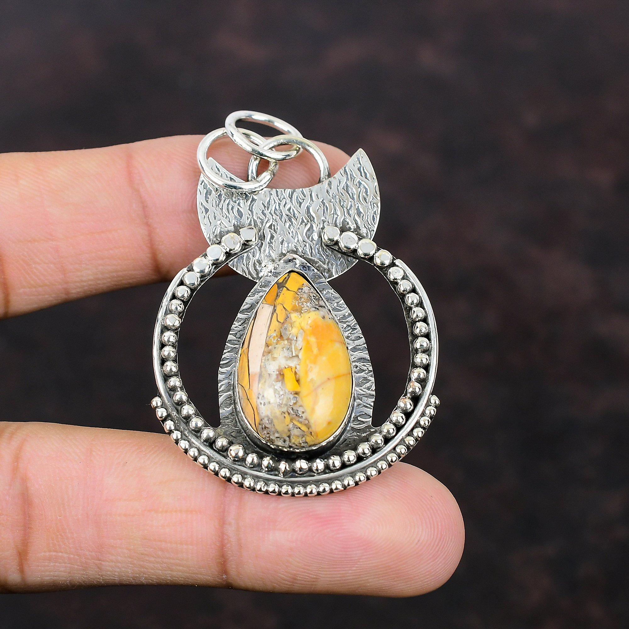 Brecciated Mookaite Pendant Antique Gemstone Jewelry 925 Sterling Silver Pendant Handmade Unique Design Pendant Gift For Friend Boho Jewelry