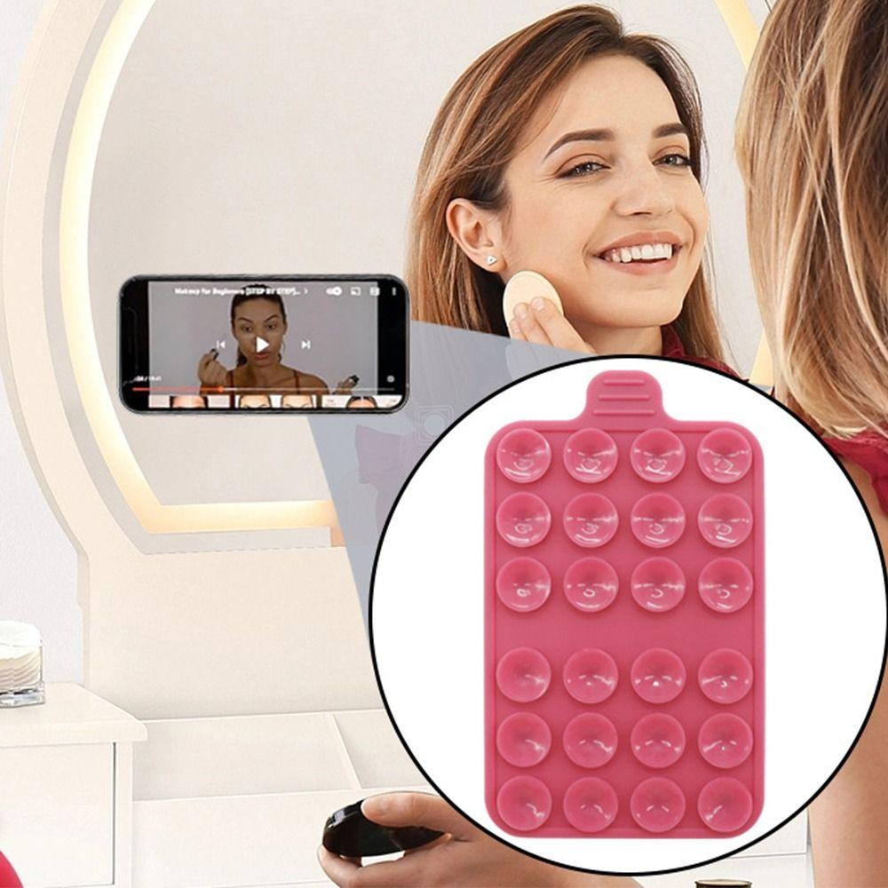 4 supporti adesivi in silicone a ventosa per tutti i telefoni cellulari, supporto per ventose e tazze, supporto adesivo per selfie e video, nero, bianco, arancione e verde