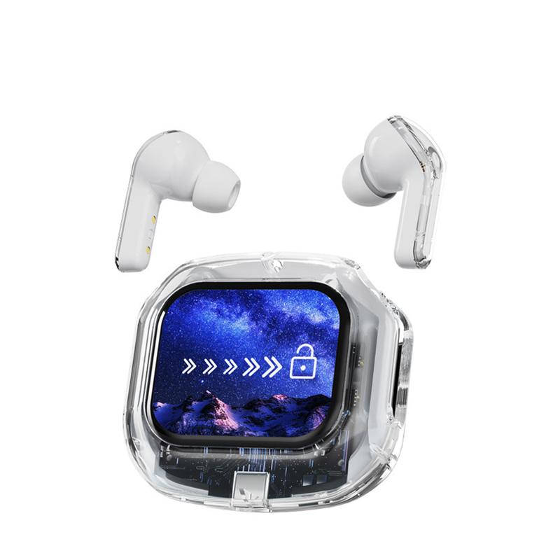 Pffee LCD Touch Screen Earphones TWS Wireless Bluetooth 5.4 Noise Cancellation Super Bass Control TikTok