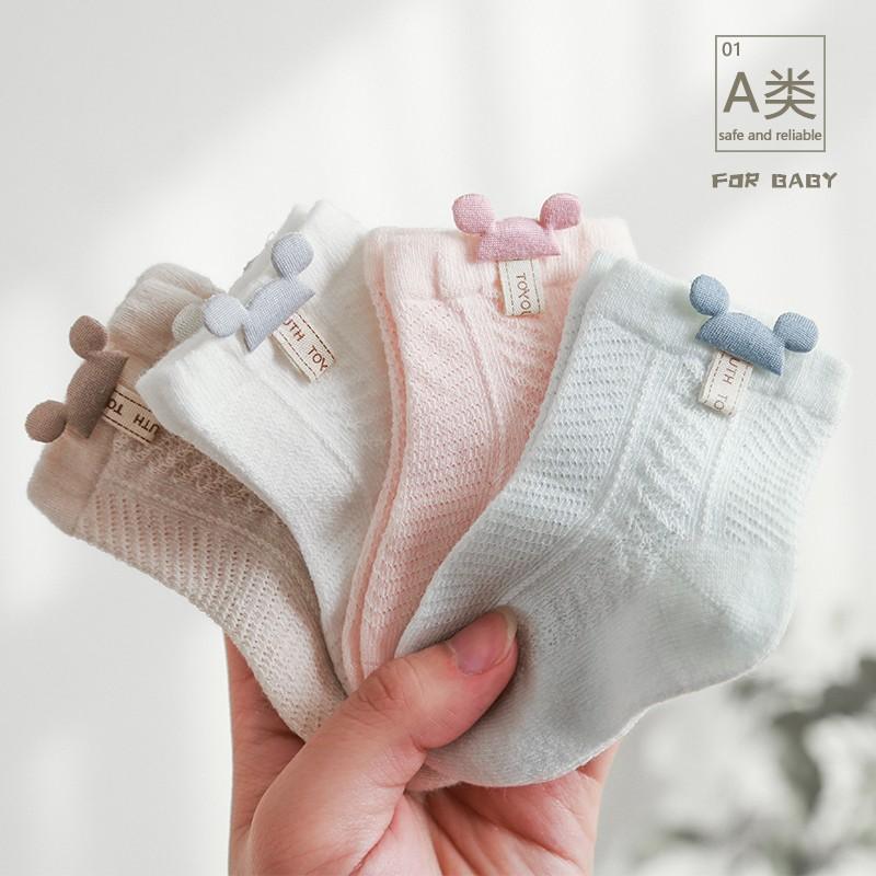 Newborn Socks Baby Summer Thin Baby Boneless Super Cute Middle Tube Short Socks 0-6 Months Baby