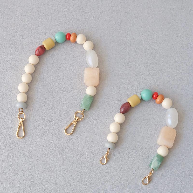 New Woman Bag Accessory Strap Candy Resin Beaded Handcrafted Wristband Acrylic Bag Chains Women Replacement Bag Handle Chain