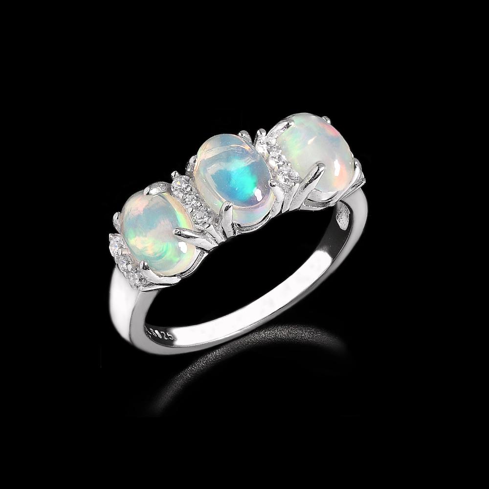 Luxury design 925 sterling silver October Birthstone Natural opal Ring fine jewelry gemstones for women birthday and party gifts