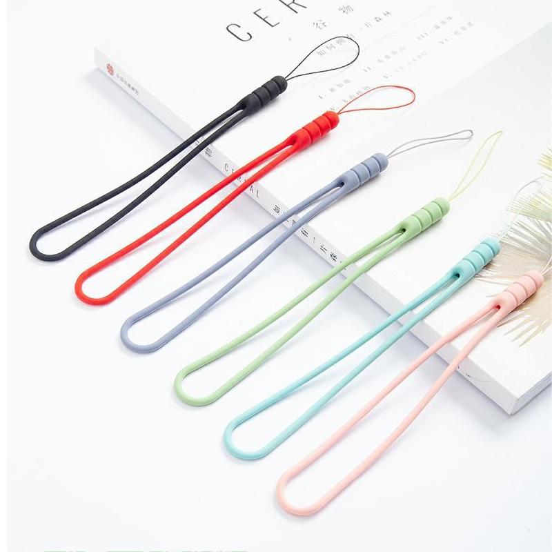 Silicone Phone Wrist Strap Solid Color Short Lanyard Anti-lost Hand Wrist Band For Mobile Phone Case Key USB Flash Drive Earbuds Accessory