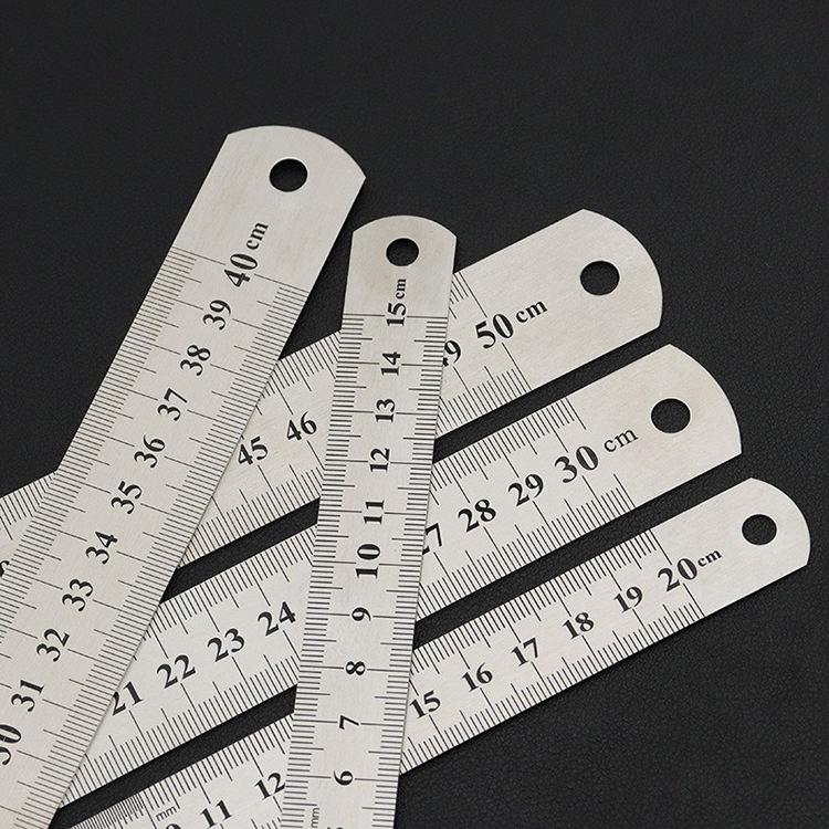 Double Sided 15-50cm/6-20in Thicken Stainless Steel Ruler Suitable for Crafting Drafting Architectural Projects and Woodworking