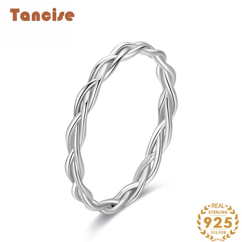 Tancise Classic 925 Sterling Silver Zirkónový prsteň Dámske šperky Svadobný darček na párty