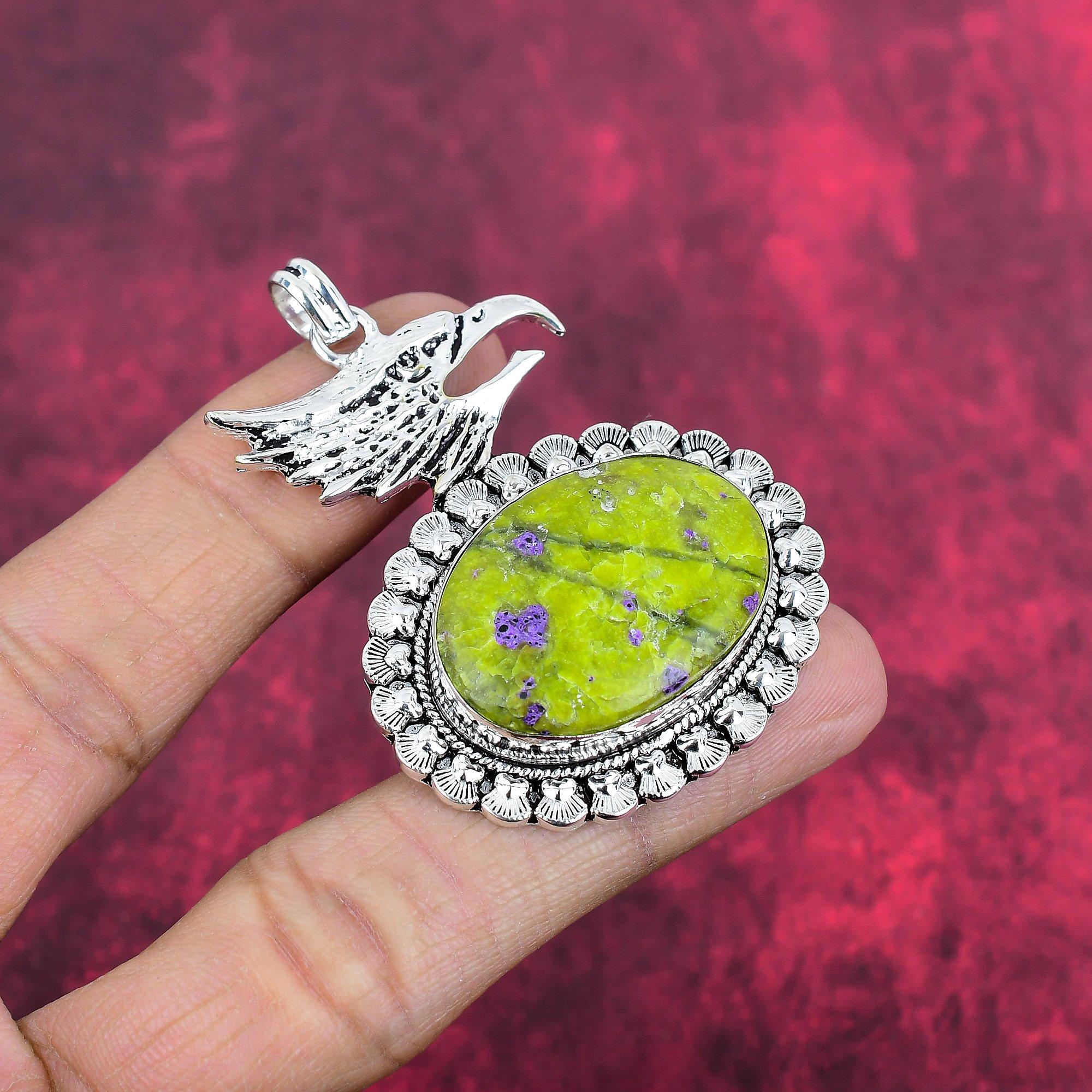 Stichtite Handmade Gemstone Pendant, 925 Solid Sterling Silver Pendant Antique Jewelry, For Engagement Gift