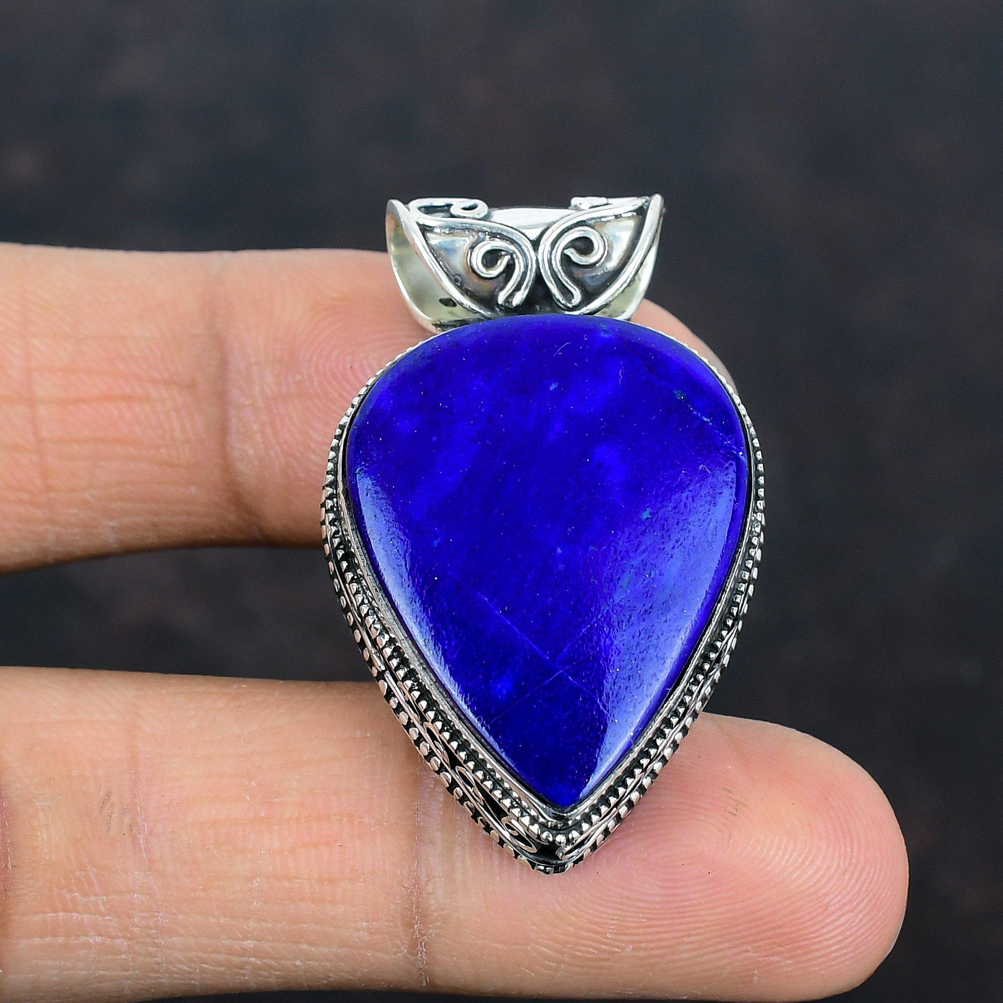 Lapis lazuli pendant vintage jewelry real gemstone pendant 925 sterling silver pendant handmade pendant lapis lazuli jewelry gifts for women
