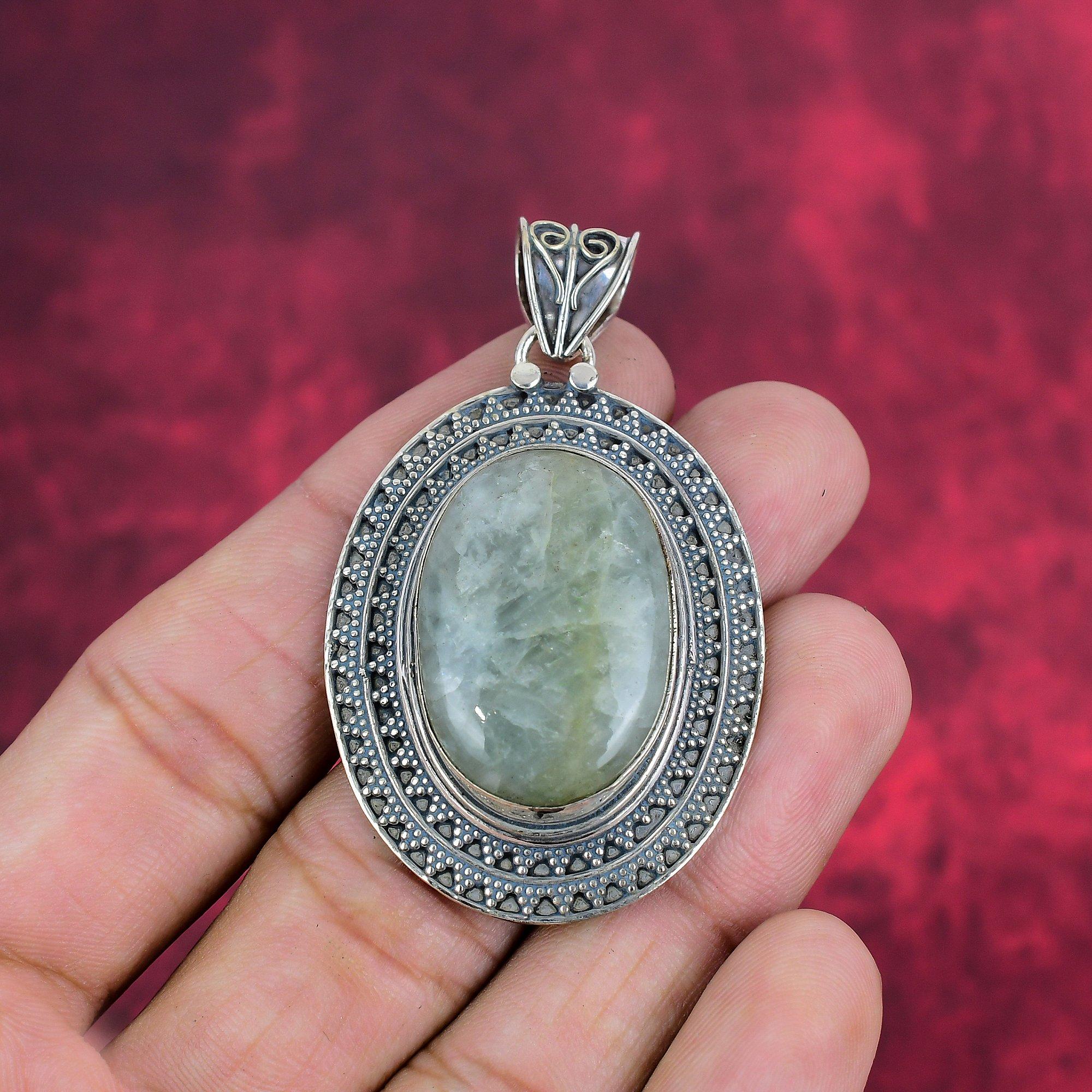 Aquamarine Pendant, 925 Solid Sterling Silver Jewelry, Gemstone Jewelry Pendant, Handmade Wedding Gift Jewelry