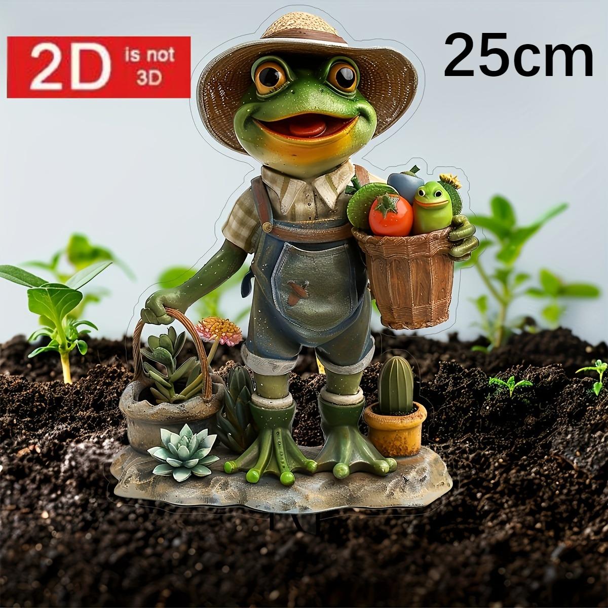 Flat 2d frog acrylic garden fence, suitable for outdoor, lawn and courtyard decoration, bonsai landscape embellishment |   Ideal gift, outdoor garden
