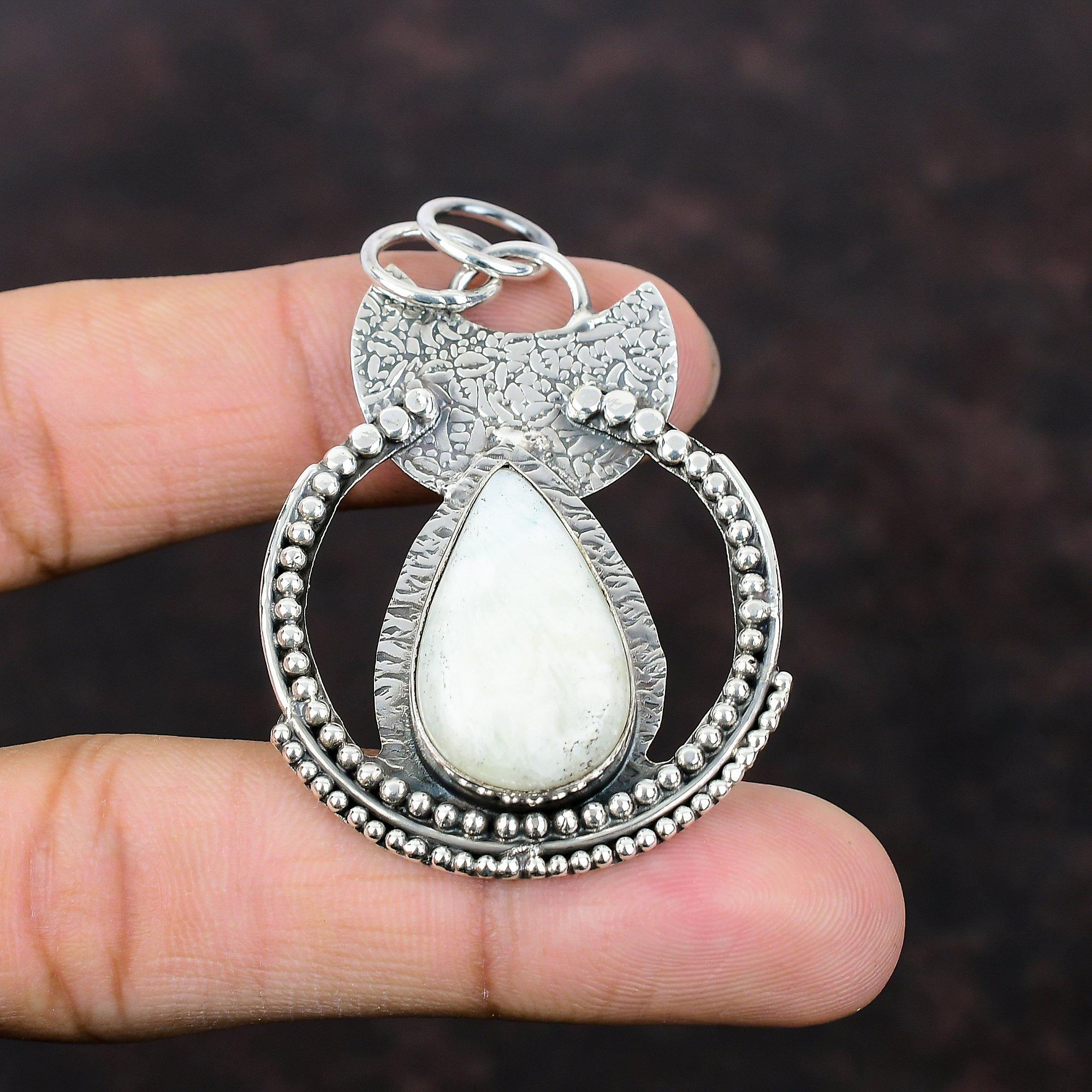 Blue Scheelite Pendant Stylish Jewelry 925 Sterling Silver Pendant Ethnic Gemstone Pendant Handmade Jewelry Gift For Wife Birthstone Jewelry