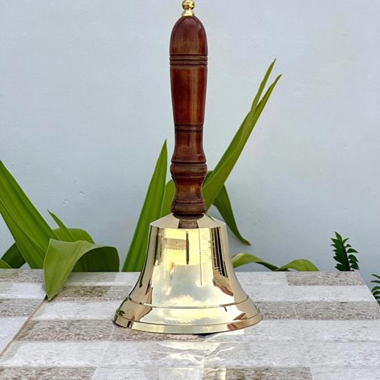 27.94 cm Brass Hand Bell Desk bell School bell Gift for her Office Bell Christmas Gift Home Decor